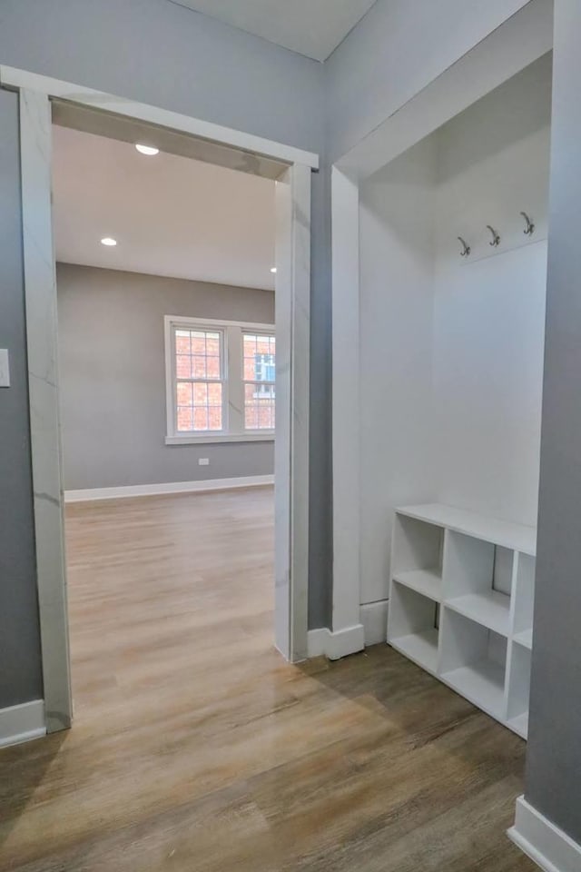 mudroom featuring hardwood / wood-style floors