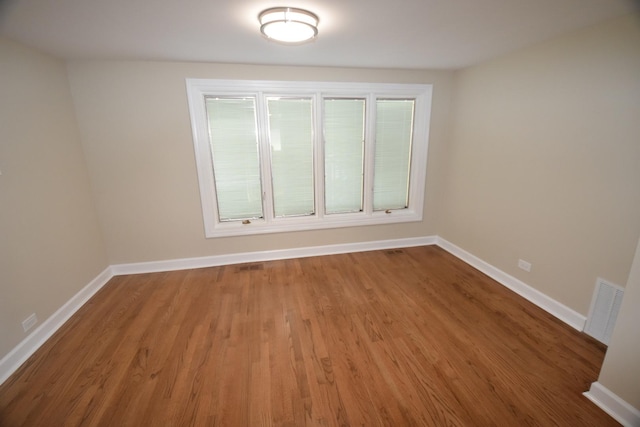 spare room featuring wood-type flooring