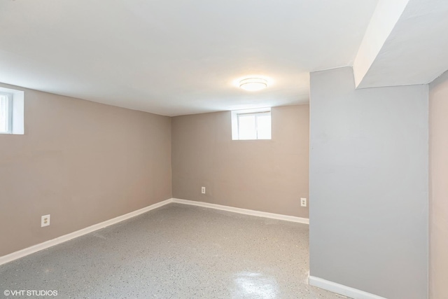 basement with a wealth of natural light