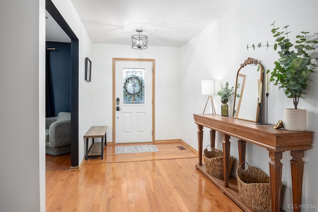 entryway featuring hardwood / wood-style flooring