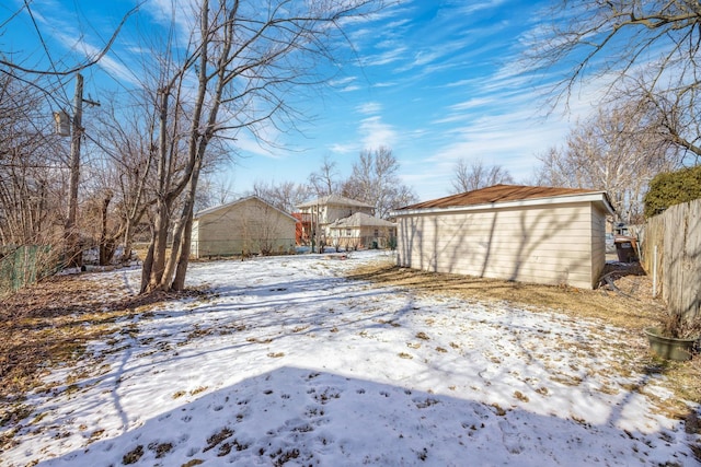 view of snowy yard