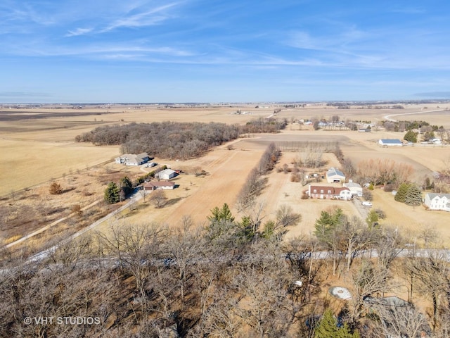 aerial view featuring a rural view