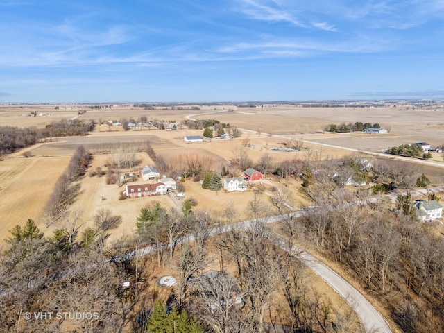 aerial view featuring a rural view