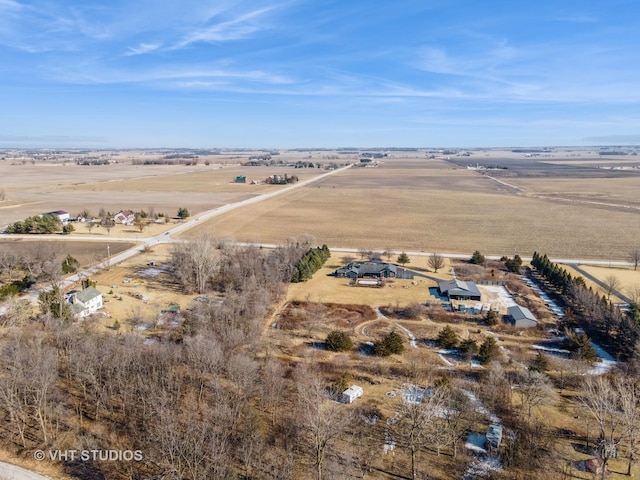 bird's eye view featuring a rural view