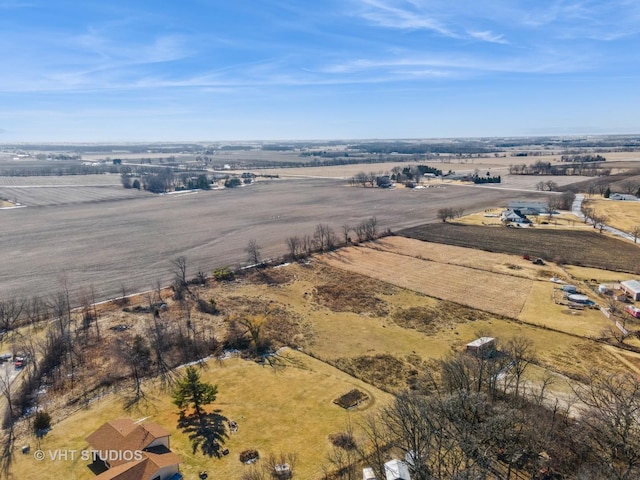 drone / aerial view with a rural view