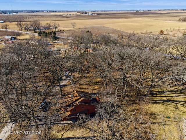 drone / aerial view with a rural view