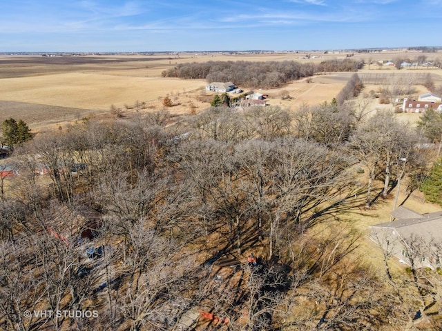 drone / aerial view with a rural view