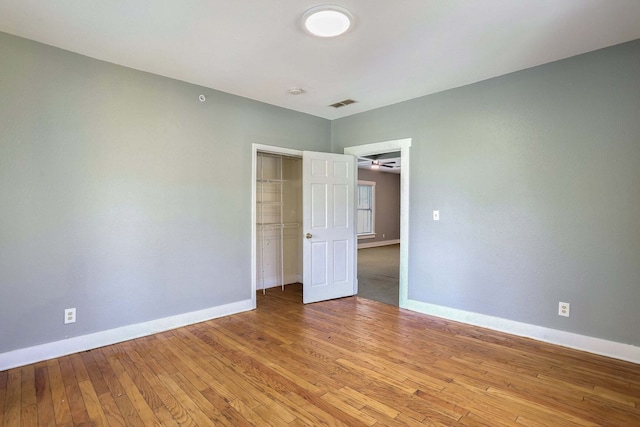 unfurnished bedroom featuring light hardwood / wood-style flooring