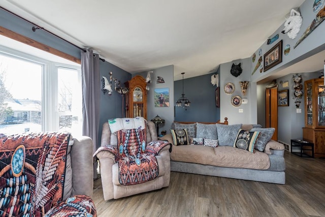 living room featuring hardwood / wood-style flooring