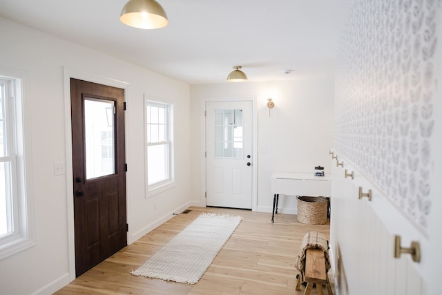 entryway featuring light hardwood / wood-style floors