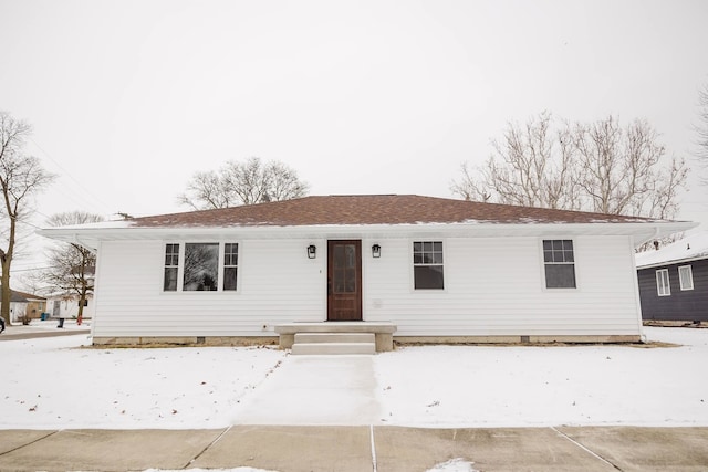 view of single story home