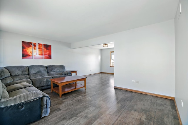 living room featuring hardwood / wood-style flooring