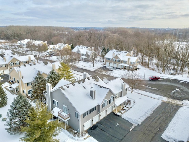 view of snowy aerial view