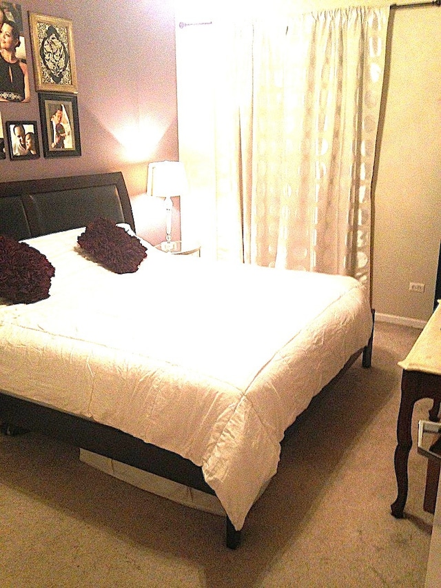 bedroom with carpet