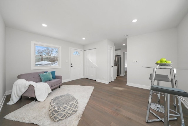 interior space featuring dark wood-type flooring