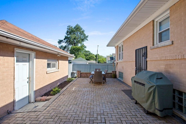 view of patio / terrace featuring grilling area