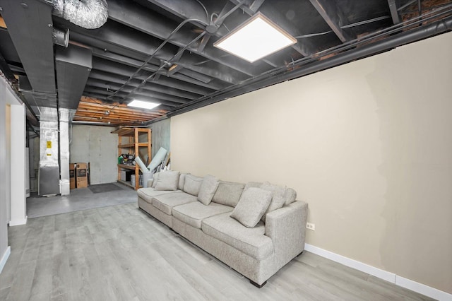 living room with wood-type flooring