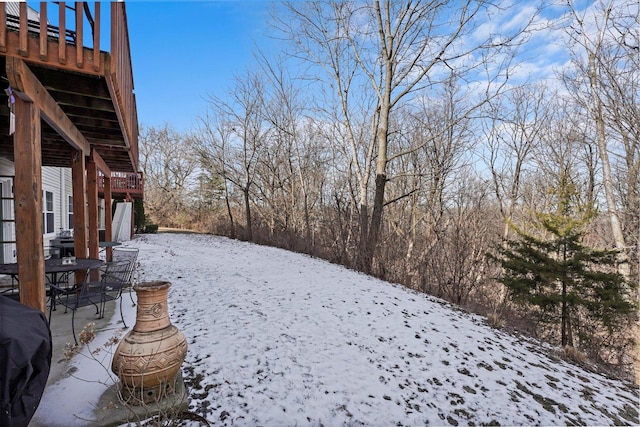 view of snowy yard