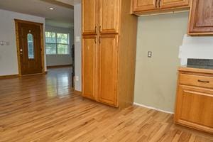 kitchen with light wood-type flooring