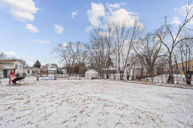 view of snowy yard