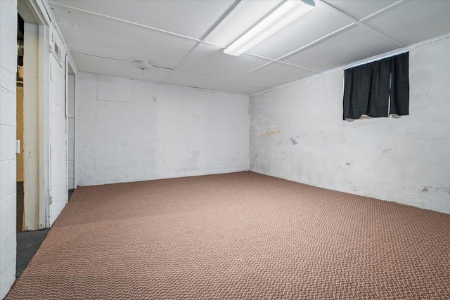 empty room featuring dark carpet