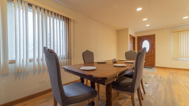 dining room featuring light wood-type flooring