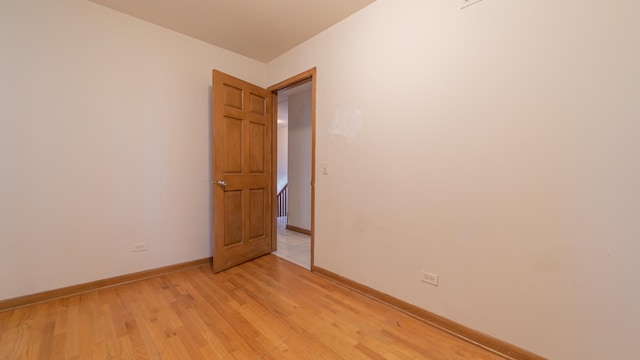 empty room featuring light wood-type flooring