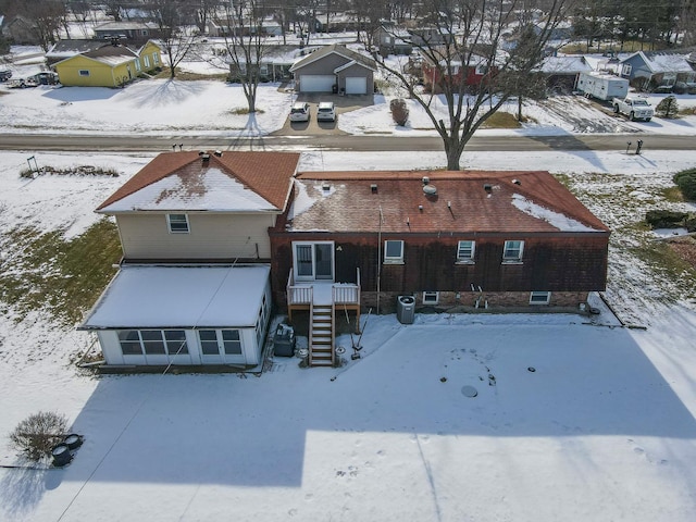 view of snowy aerial view