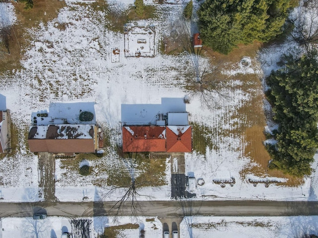 view of snowy aerial view