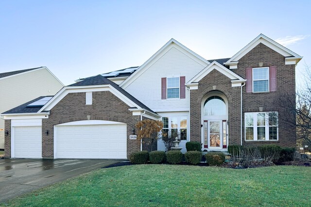 view of front property with a garage