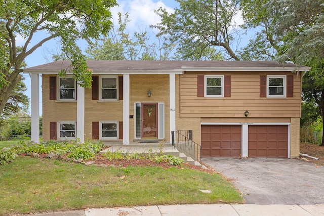 bi-level home with a garage