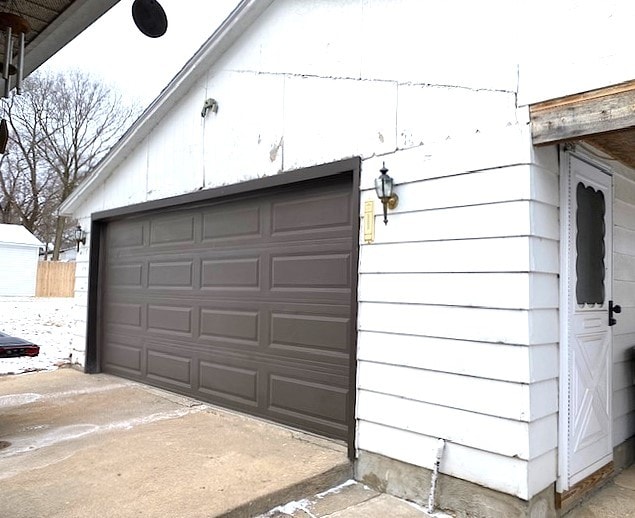 view of garage