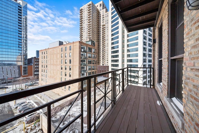 balcony featuring a view of city