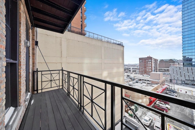 balcony featuring a view of city