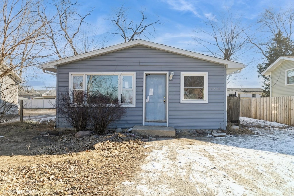 view of bungalow