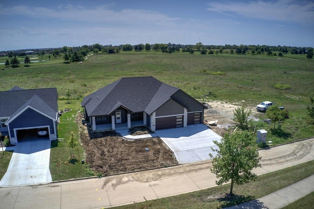 aerial view featuring a rural view