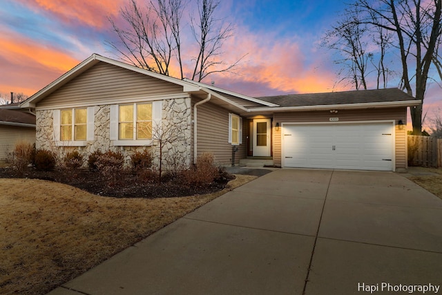 ranch-style house with a garage