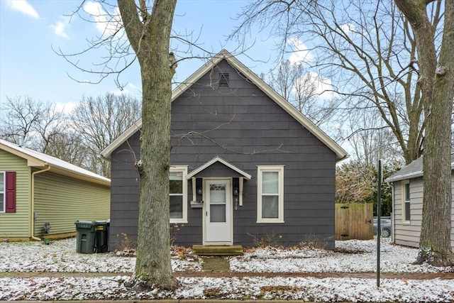 view of bungalow