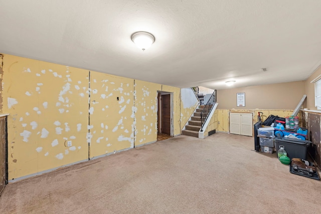 basement with carpet