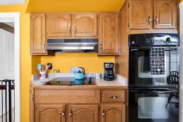 kitchen featuring black appliances