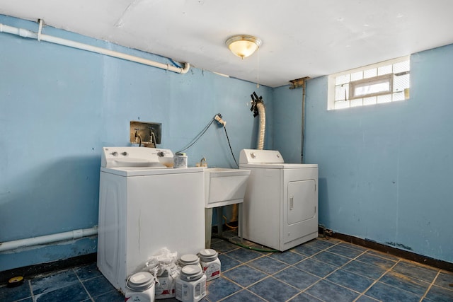 washroom featuring independent washer and dryer