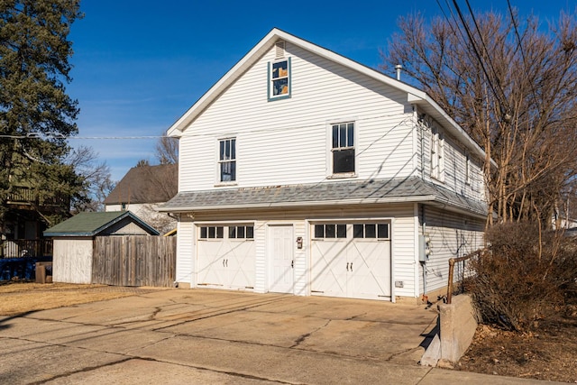 view of garage