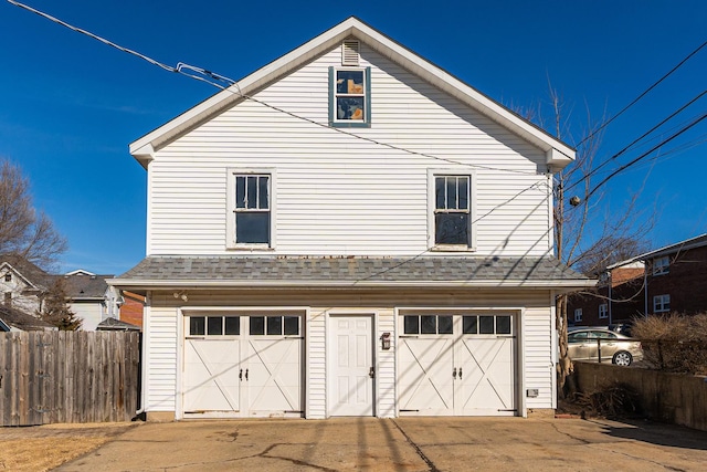 view of garage