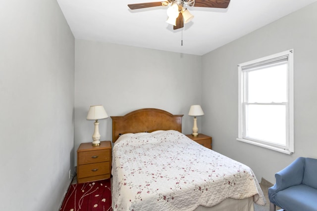 bedroom featuring ceiling fan