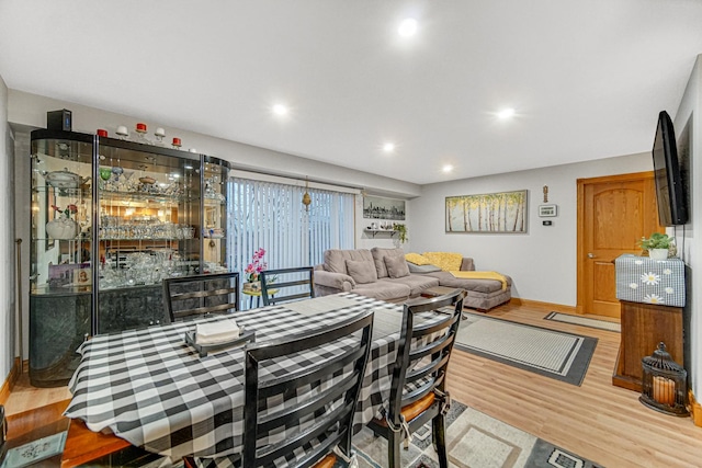 dining area featuring light hardwood / wood-style flooring