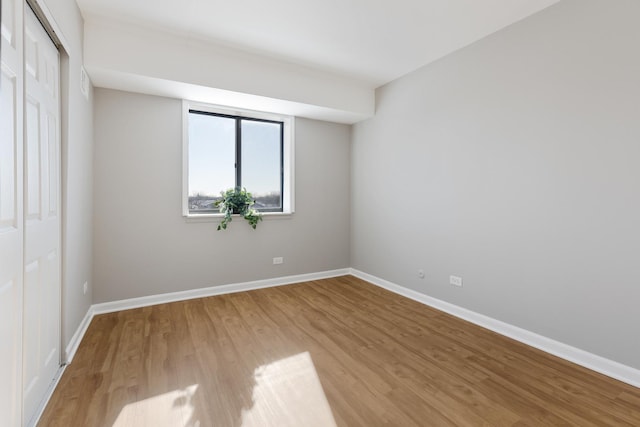 spare room featuring wood-type flooring