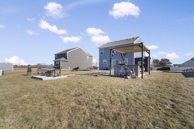 view of yard with a patio and a gazebo