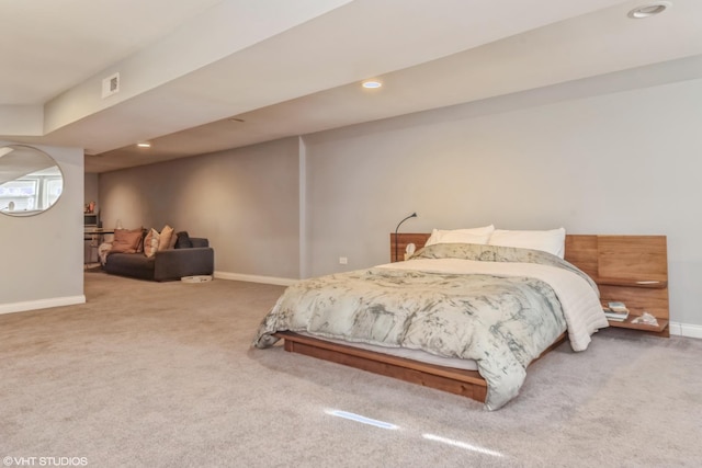 bedroom with carpet