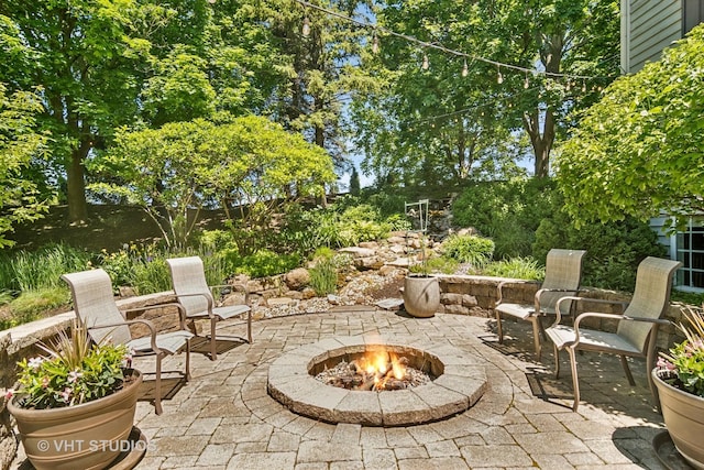 5605 Farmbrook Ln, Crystal Lake, IL 60014 - view of patio / terrace featuring an outdoor fire pit