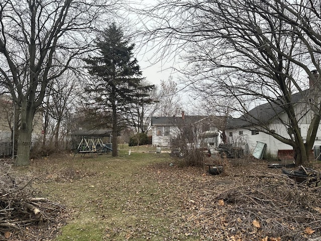 view of yard with a playground